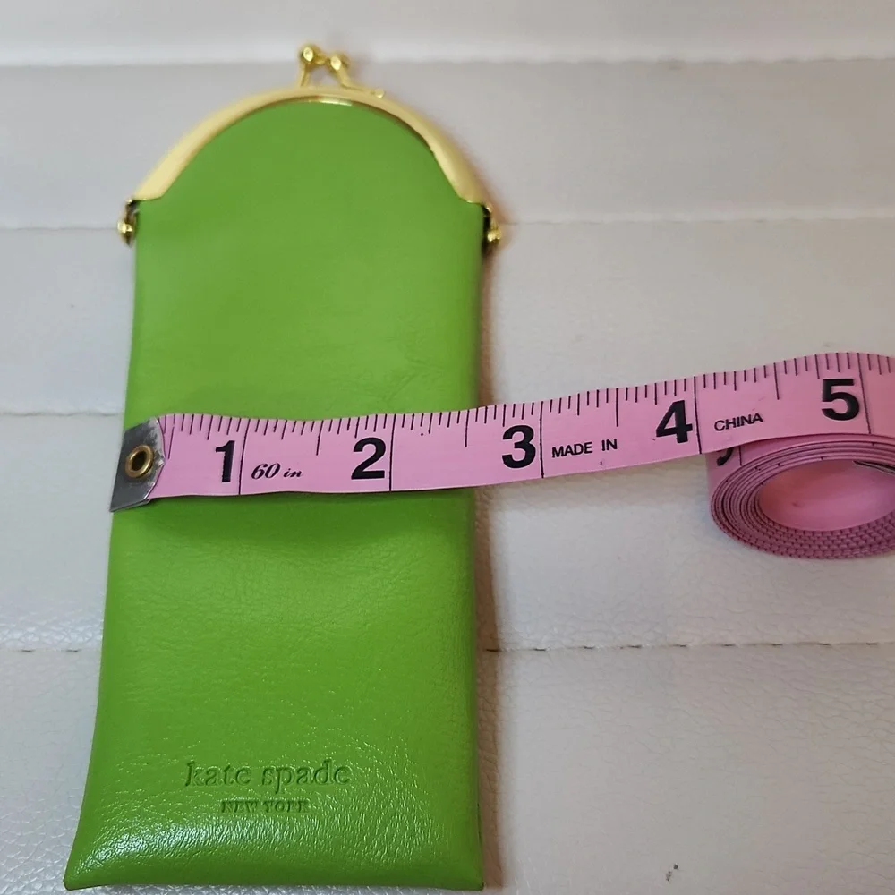 Kate Spade Green Leather Kiss Lock Eyeglass Case Wink Wink 804167